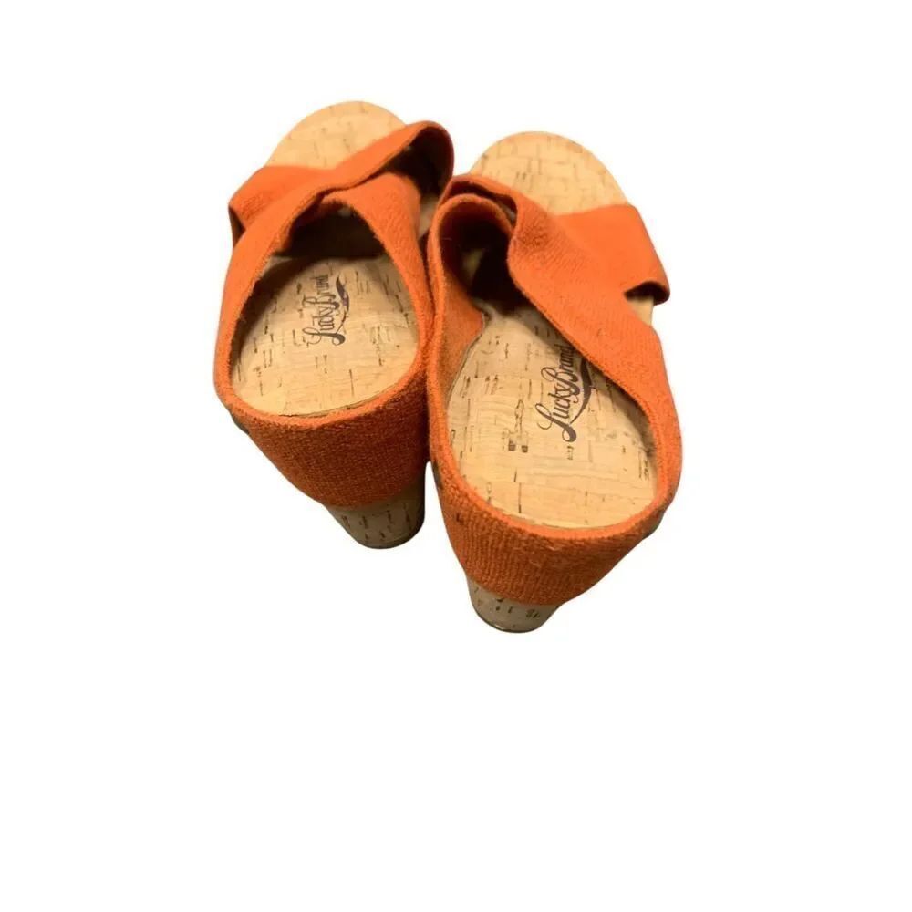 Vintage Orange Wedge Heels